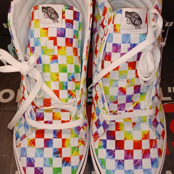 Vans Comfycush Sk8-Hi Tie Dye Checker White Size US 12 Men New VN0A3WMCWWX - Picture 5 of 12